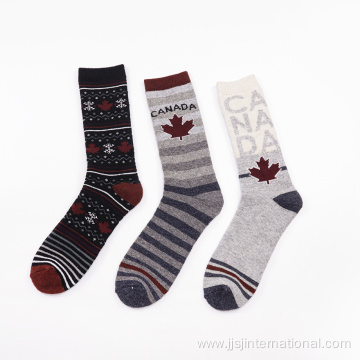 autumn and winter maple leaf pattern socks